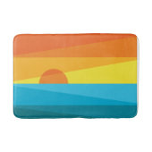 Tapis De Bain Beau coucher de soleil et vagues de mer (Devant)