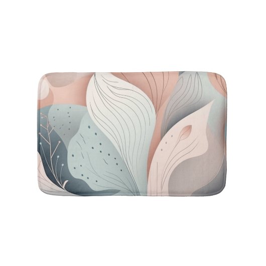 Tapis De Bain Beau design feuille pastel élégant (Devant)