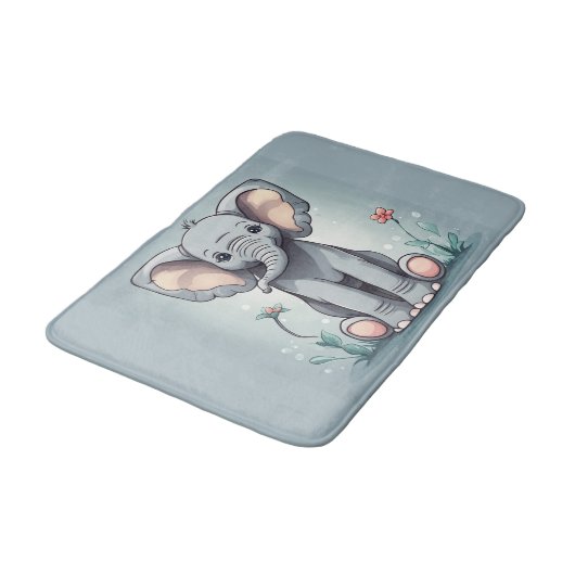 Tapis De Bain Beau éléphant assis (Angle)