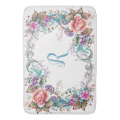 Tapis De Bain Beau Floral Monogrammé (devant Vertical)