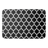 Tapis De Bain Beau moderne Elégant noir quatrefoil Motif (Devant)