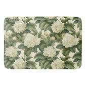 Tapis De Bain Beau motif floral blanc classique (Devant)