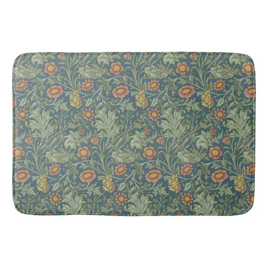 Tapis De Bain Beau motif floral William Morris Vert rose (Devant)