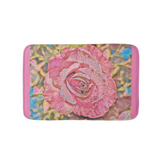 Tapis De Bain Beau tableau rose rose rose (Devant)