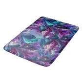 Tapis De Bain Beau Turquoise et rose Motif Abstrait | (Angle)
