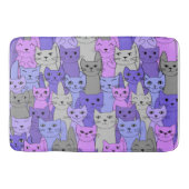 Tapis De Bain Beaucoup de chats violets conception (Devant)