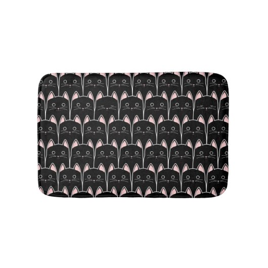 Tapis De Bain Beaucoup de Motif de chats noirs (Devant)