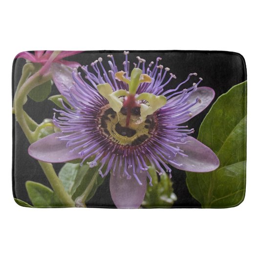 Tapis De Bain Beauté énigmatique : Fleur de passion violette (Devant)