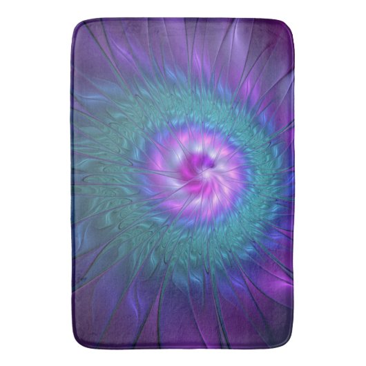 Tapis De Bain Beauté florale Abstraite Fleur d'art fractionnée c (devant Vertical)