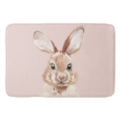Tapis De Bain Beauté moderne Pastel Rose Aquarelle Bunny Lovely (Devant)