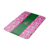 Tapis De Bain Beautiful Modern Hot Pink Magenta Roses Monogram  (Angle)