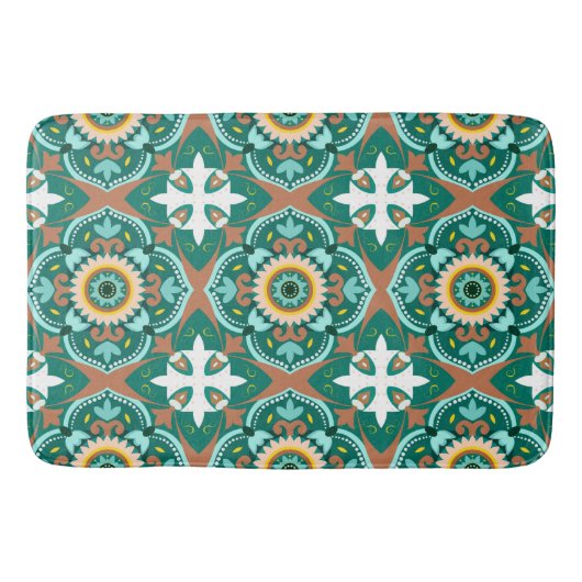 Tapis De Bain 💚 💛 Beaux carreaux marocains (Devant)