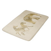 Tapis De Bain Beaux éléphant et zèbres (Angle)