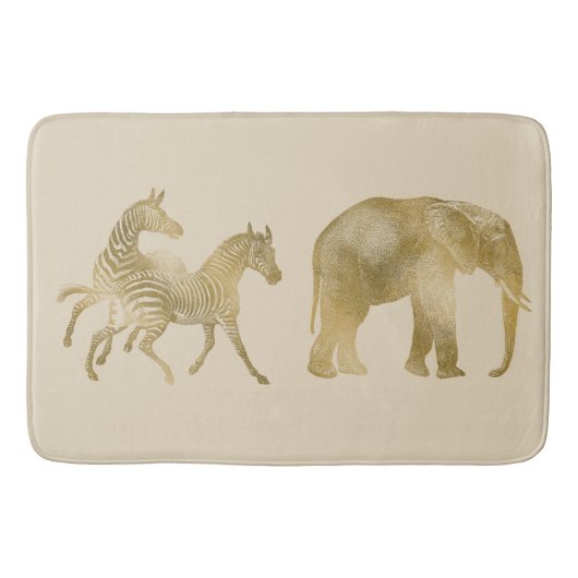 Tapis De Bain Beaux éléphant et zèbres (Devant)