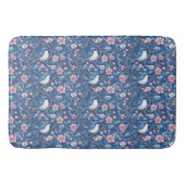 Tapis De Bain Beaux Oiseaux Bleus Roses Roses Élégants (Devant)