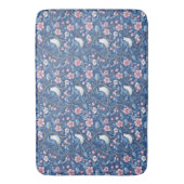 Tapis De Bain Beaux Oiseaux Bleus Roses Roses Élégants (devant Vertical)