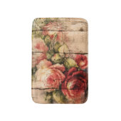 Tapis De Bain Beaux Roses peints sur bois rustique (Devant (Vertical))
