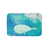 Tapis De Bain Bébé Baleine étincelle Bleu Nautique Nautique Pers (Devant)