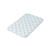 Tapis De Bain Bébé bleu croix coutures sur blanc (Angle)