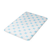 Tapis De Bain Bébé bleu croix coutures sur blanc (Angle)