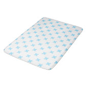 Tapis De Bain Bébé bleu croix coutures sur blanc (Angle)