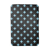 Tapis De Bain Bébé bleu polka croise sur noir (Devant (Vertical))