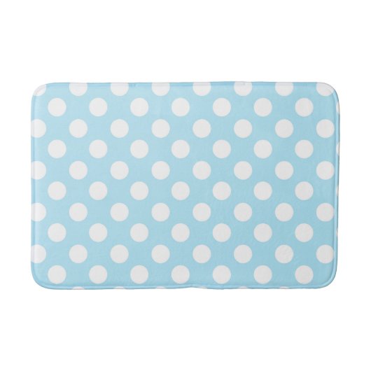 Tapis De Bain Bébé clair Pois bleu et blanc (Devant)