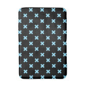 Tapis De Bain Bébé croix bleu coutures sur noir (Devant (Vertical))