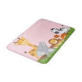 Tapis De Bain Bébé d'animaux de la jungle rose (Angle)