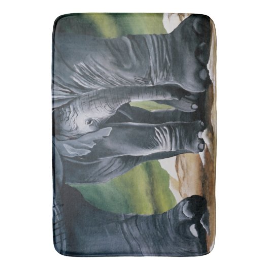 Tapis De Bain Bébé Eléphant Gris mou (devant Vertical)