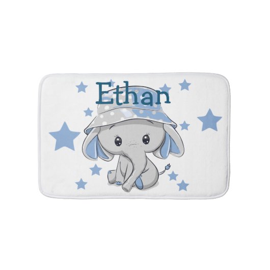 Tapis De Bain Bébé mignon éléphant garçon (Devant)