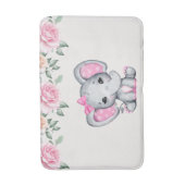 Tapis De Bain Bébé rose mignon éléphant et frontière Rose (Devant (Vertical))
