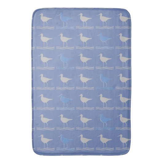 Tapis De Bain Bécasseaux à longues pattes Bleu Gris (devant Vertical)