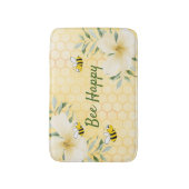Tapis De Bain Bee Happy bumble abeilles jaune miel doux (Devant (Vertical))