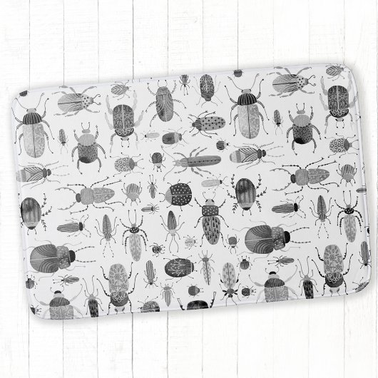Tapis De Bain Beetle noir et blanc