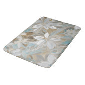 Tapis De Bain Beige Brown Bleu Floral Turquoise (Angle)