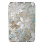 Tapis De Bain Beige Brown Bleu Floral Turquoise (devant Vertical)