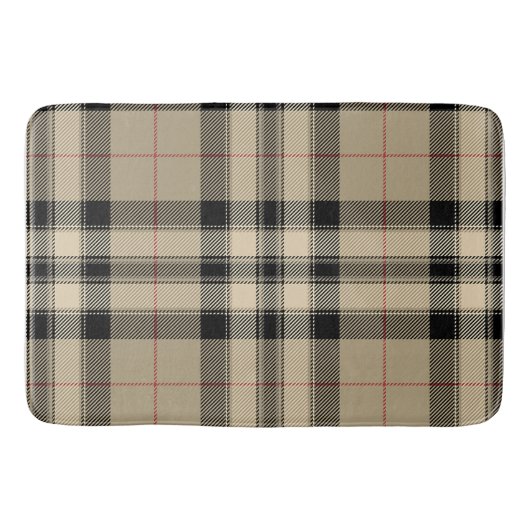 Tapis De Bain Beige classique + Plaid noir (Devant)