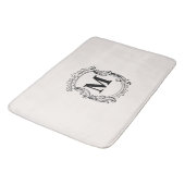 Tapis De Bain Beige Custom Monogram Crest (Angle)