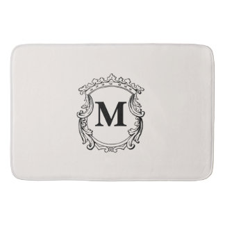 Tapis De Bain Beige Custom Monogram Crest