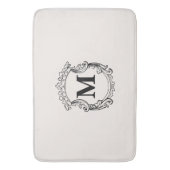 Tapis De Bain Beige Custom Monogram Crest (devant Vertical)