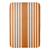Tapis De Bain Beige et orange brûlé cinq rayures motif (devant Vertical)