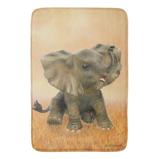 Tapis De Bain Bel Éléphant de Babé d'Afrique (devant Vertical)