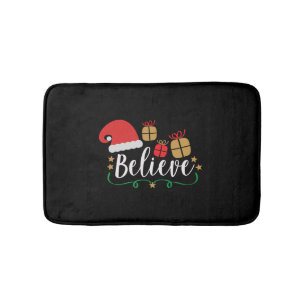 Tapis De Bain Believe - Christmas Believe, Santa Hat, Santa Hat,