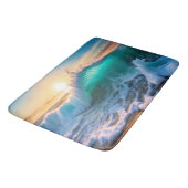 Tapis De Bain Belle Aqua Blue Frozen Ocean Waves Seascape (Angle)