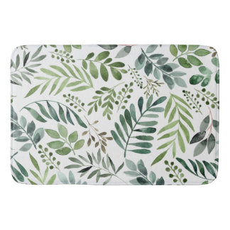 Tapis De Bain Belle aquarelle Botanique Feuille Motif 