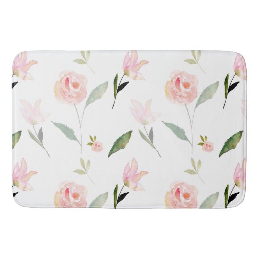 Tapis De Bain Belle aquarelle florale (Devant)