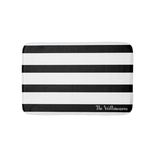 Tapis De Bain Belle bande noire et blanche (Devant)