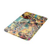 Tapis De Bain Belle dame rétro à la plage avec Cocktail (Angle)