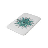 Tapis De Bain Belle décoration de mandala turquoise (Angle)